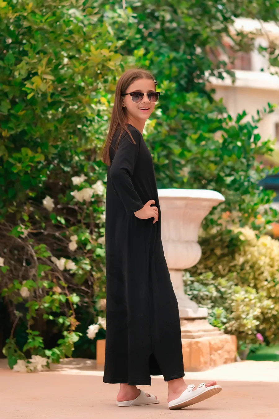 Dhaga Women Western Solids T- Shirt jersy Dress Black DHLT08 - Summer Collection Maxi Dress