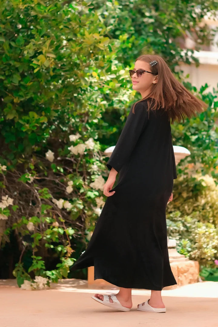Dhaga Women Western Solids T- Shirt jersy Dress Black DHLT08 - Summer Collection Maxi Dress