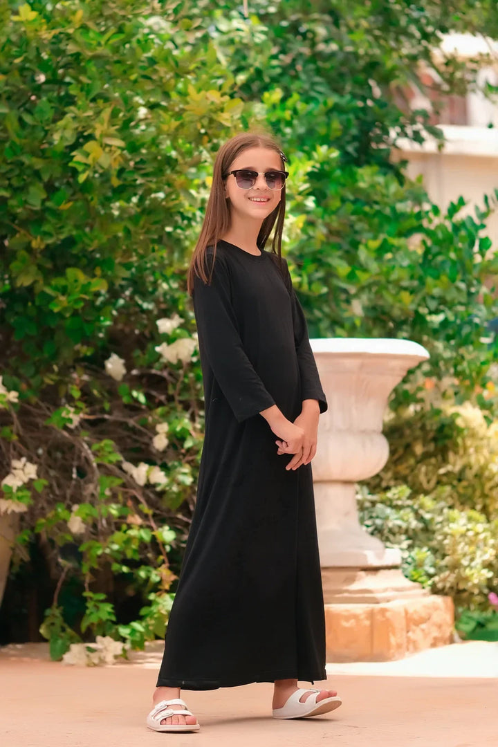 Dhaga Women Western Solids T- Shirt jersy Dress Black DHLT08 - Summer Collection Maxi Dress
