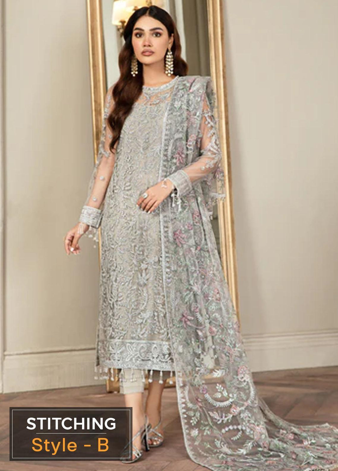 Mehroze By Zarif Embroidered  Suits Unstitched 3 Piece ZR25UF ZMF 01 GRACE - Luxury Collection