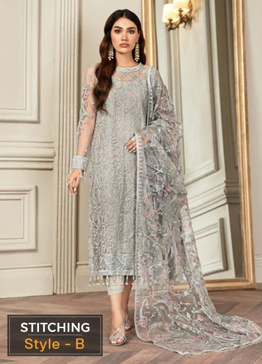 Mehroze By Zarif Embroidered  Suits Unstitched 3 Piece ZMF 01 GRACE - Luxury Collection