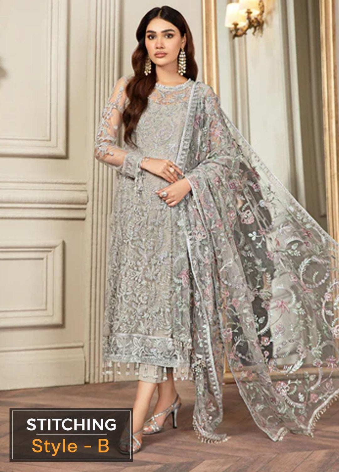 Mehroze By Zarif Embroidered  Suits Unstitched 3 Piece ZMF 01 GRACE - Luxury Collection