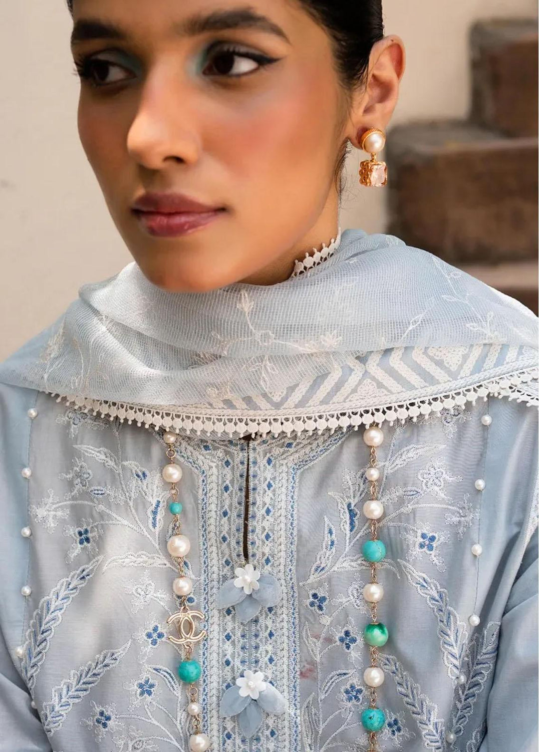 Muzlin By Sana Safinaz Embroidered Lawn Suits Unstitched 3 Piece SS23MZ 7A - Summer Collection