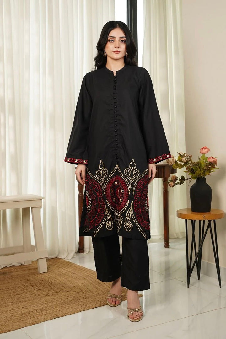 Dhaga Women Pret Embroidered 2 Piece Premium Cotton Moon Shadow SS25DSE103 - Summer Collection