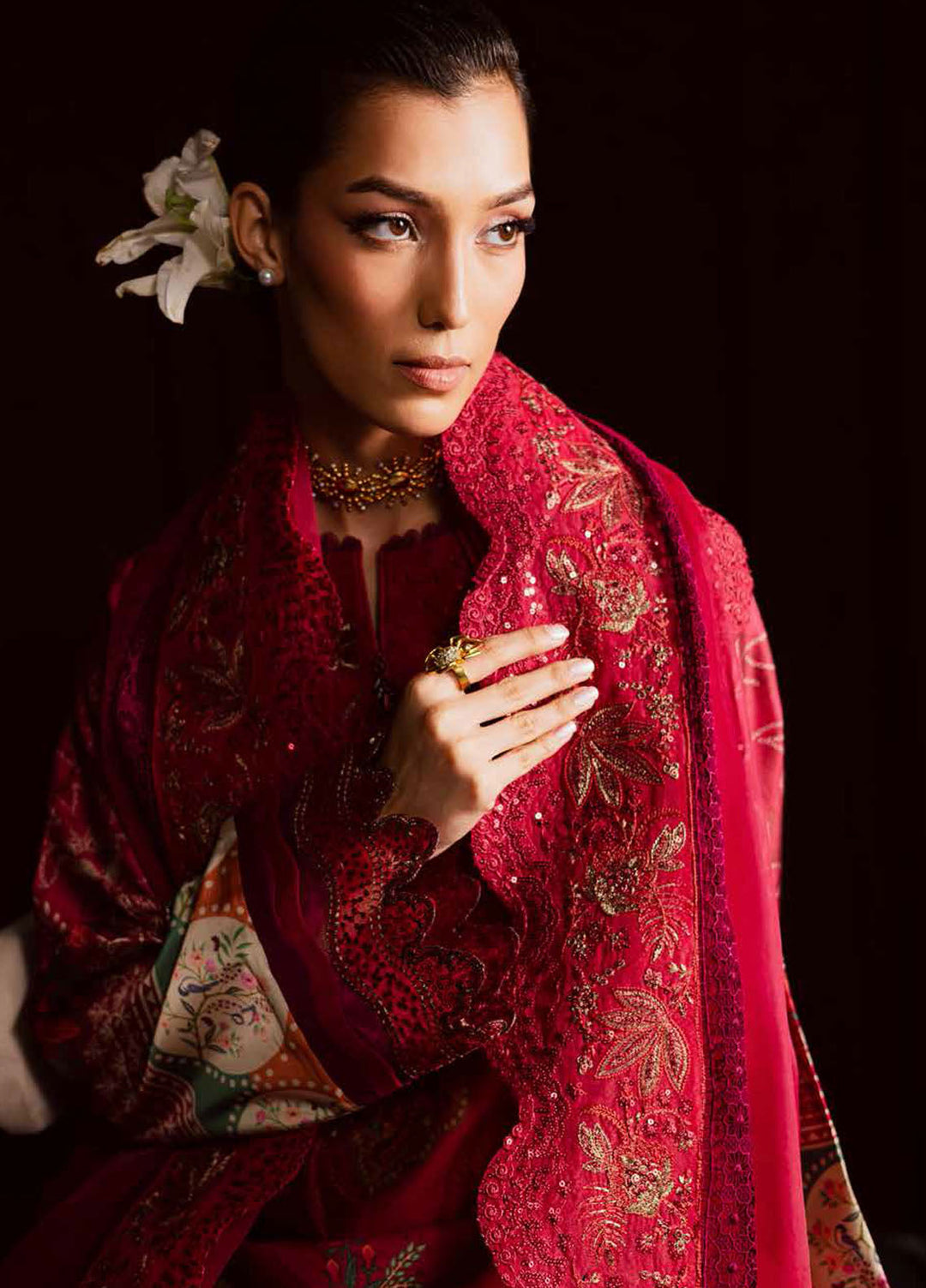 The Silk by Nureh Embroidered Silk Suits Unstitched 3 Piece NU25SU S-28 - Festive Collection