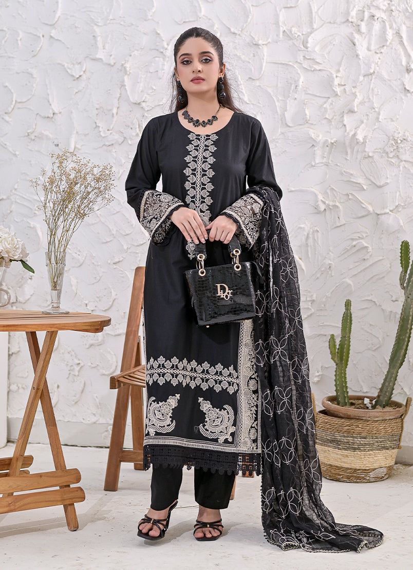 Gulbahar by Ishq e Rang RTW Embroidered Lawn 3 Piece Suit Black Elegance Festive Collection