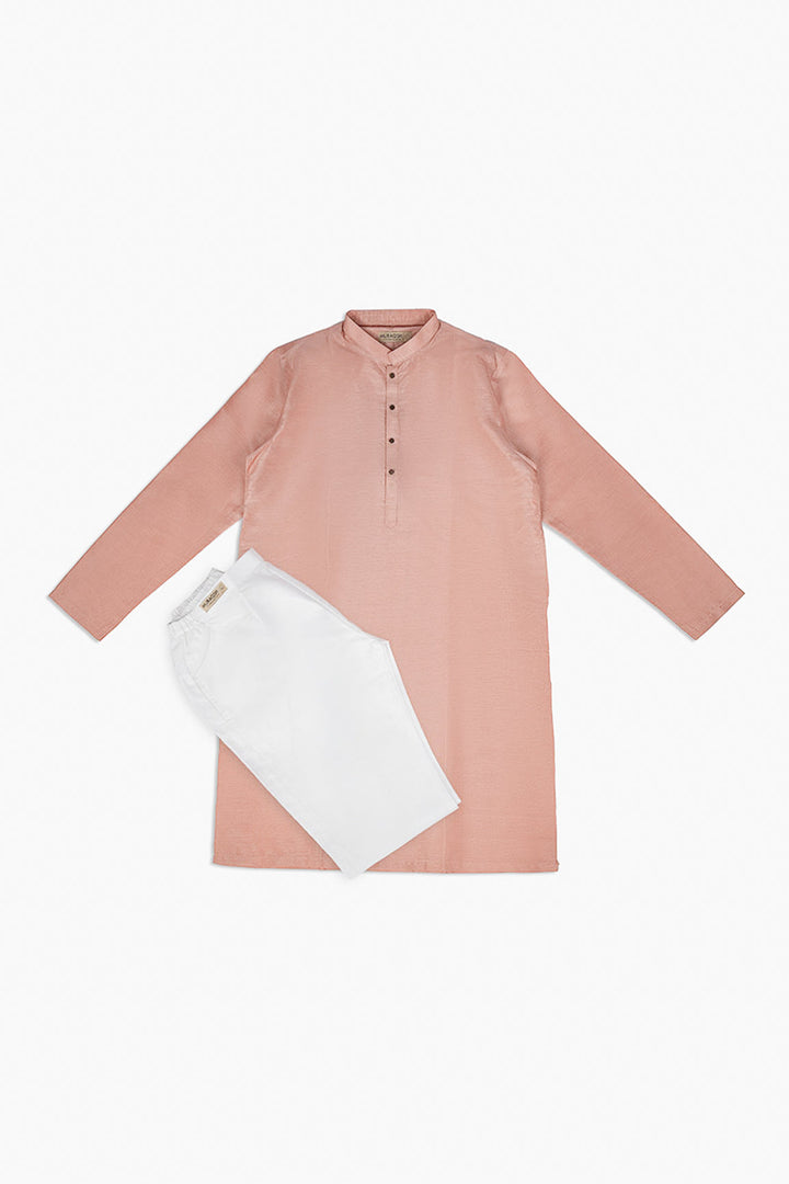 Muraqsh Ready To Wear Solids Silk Men Raw Silk Kurta Trouser AA-RSKT-BW - Winter Collection