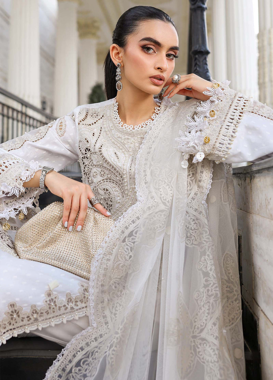 Maria B Unstitched Embroidered Lawn 3 Piece Suit MB26ULE D1 - Eid Collection