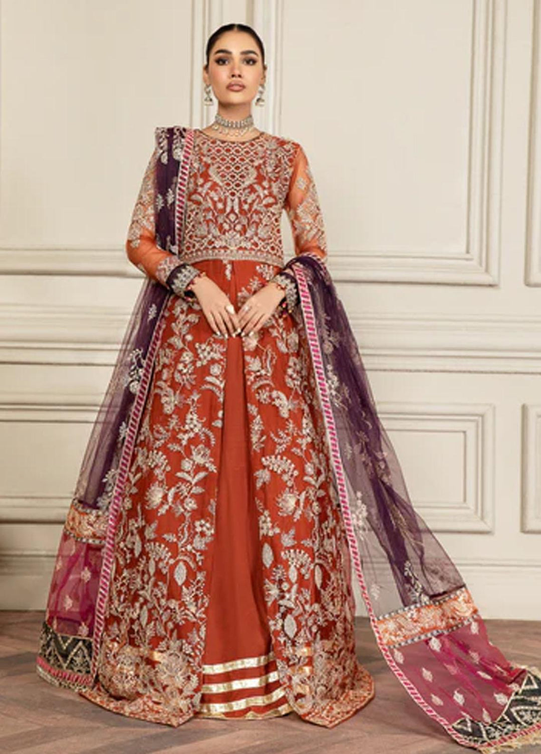 Mehroze By Zarif Embroidered  Suits Unstitched 3 Piece ZR25UF ZMF 02 AMBER - Luxury Collection
