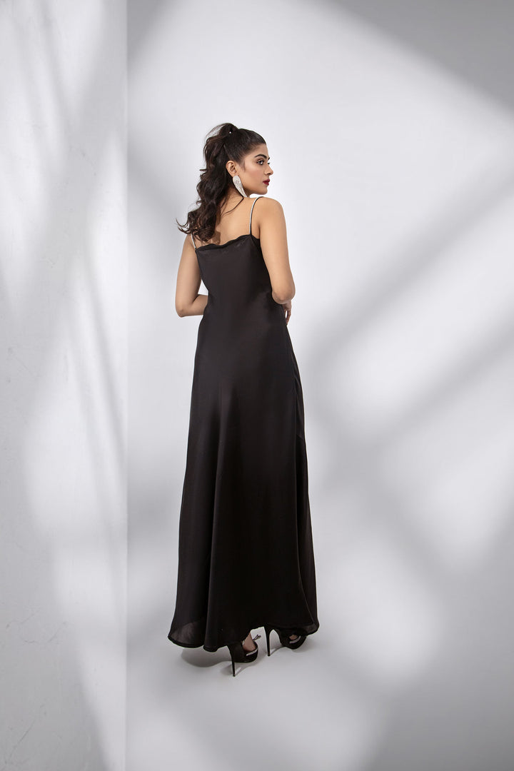 Qais by Syah Women RTW Solids Silk 1 Piece Straps Silk Gown - Festive Collection