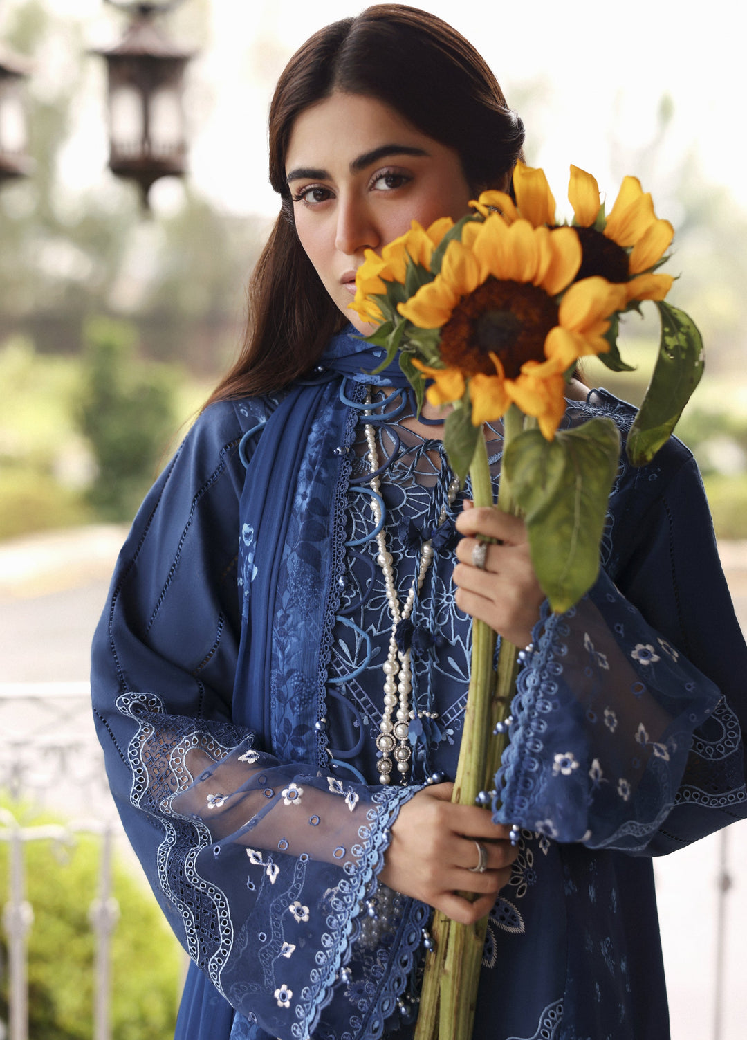 Sardinia Unstitched Embroidered Lawn 3 Piece Suit SRD26ULE Terrace Blue Design# 1706 - Eid Collection