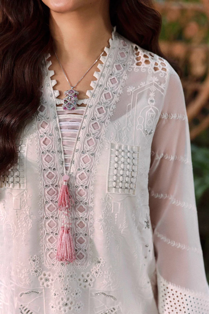 Sable Vogue Luxury Formals Unstitched Embroidered Swiss Voile 4 Piece Suit SL-03-26-V1 - Festive Collecion