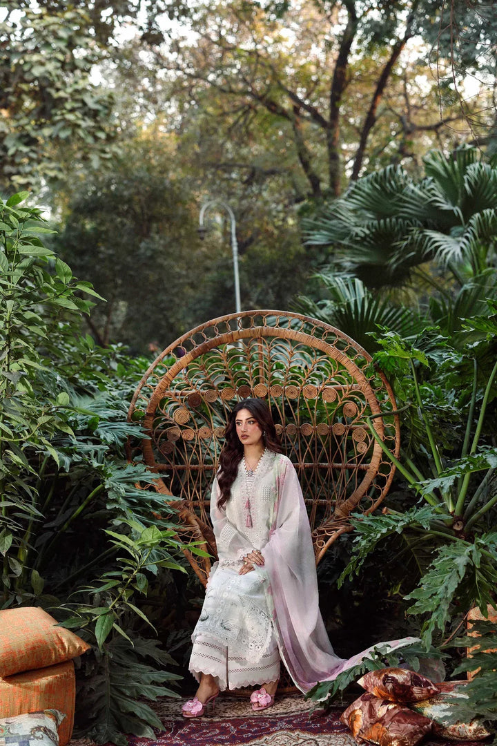 Sable Vogue Luxury Formals Unstitched Embroidered Swiss Voile 4 Piece Suit SL-03-26-V1 - Festive Collecion