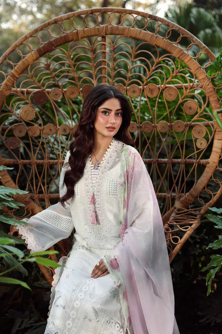 Sable Vogue Luxury Formals Unstitched Embroidered Swiss Voile 4 Piece Suit SL-03-26-V1 - Festive Collecion