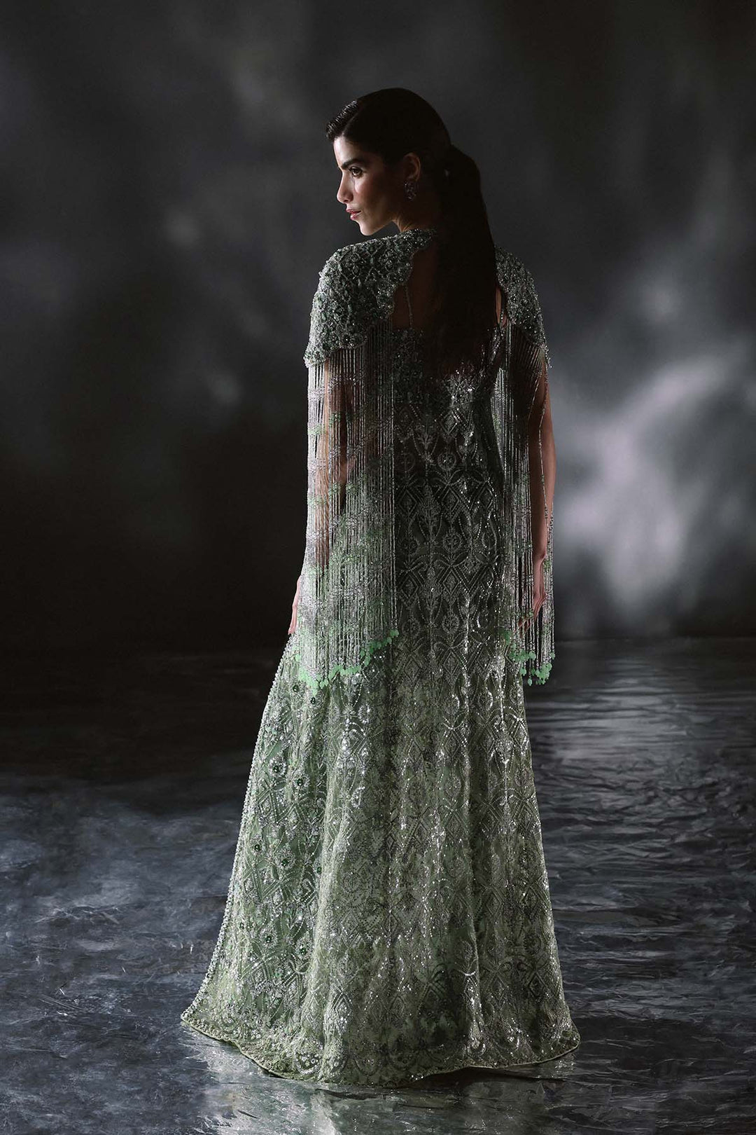 Chateau DE Lumiere by Enzo RTW Hand work Bareeze Net 3 Piece Suit ECLAT Wedding Collection