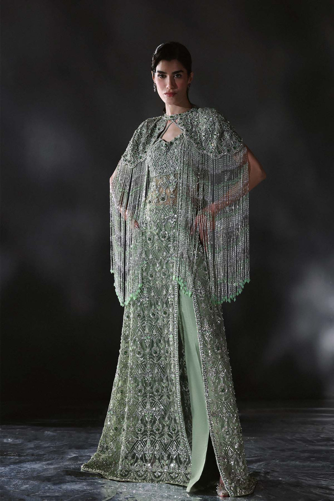 Chateau DE Lumiere by Enzo RTW Hand work Bareeze Net 3 Piece Suit ECLAT Wedding Collection