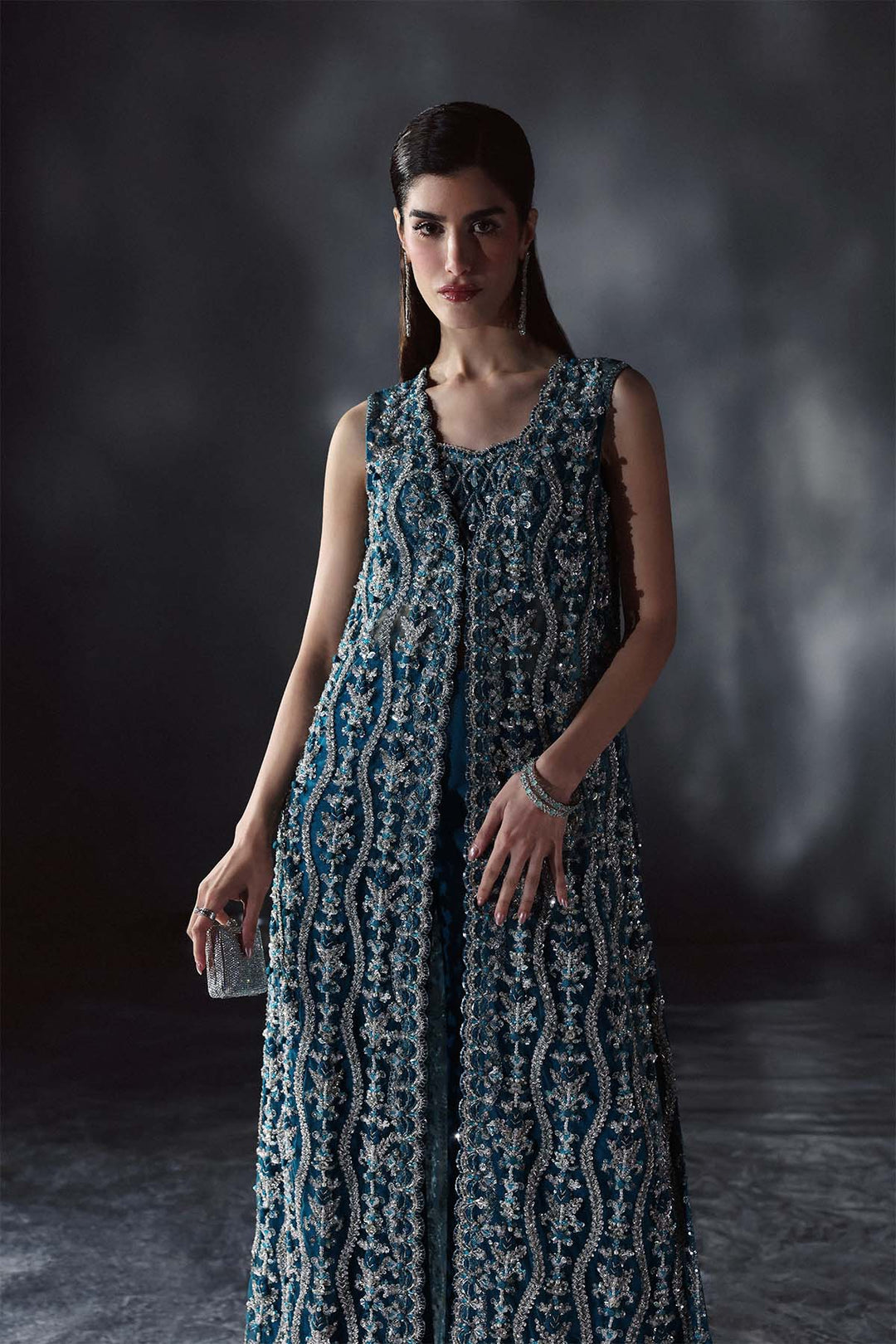Chateau DE Lumiere by Enzo RTW Hand work Bareeze Net 3 Piece Suit SOIGNE Wedding Collection