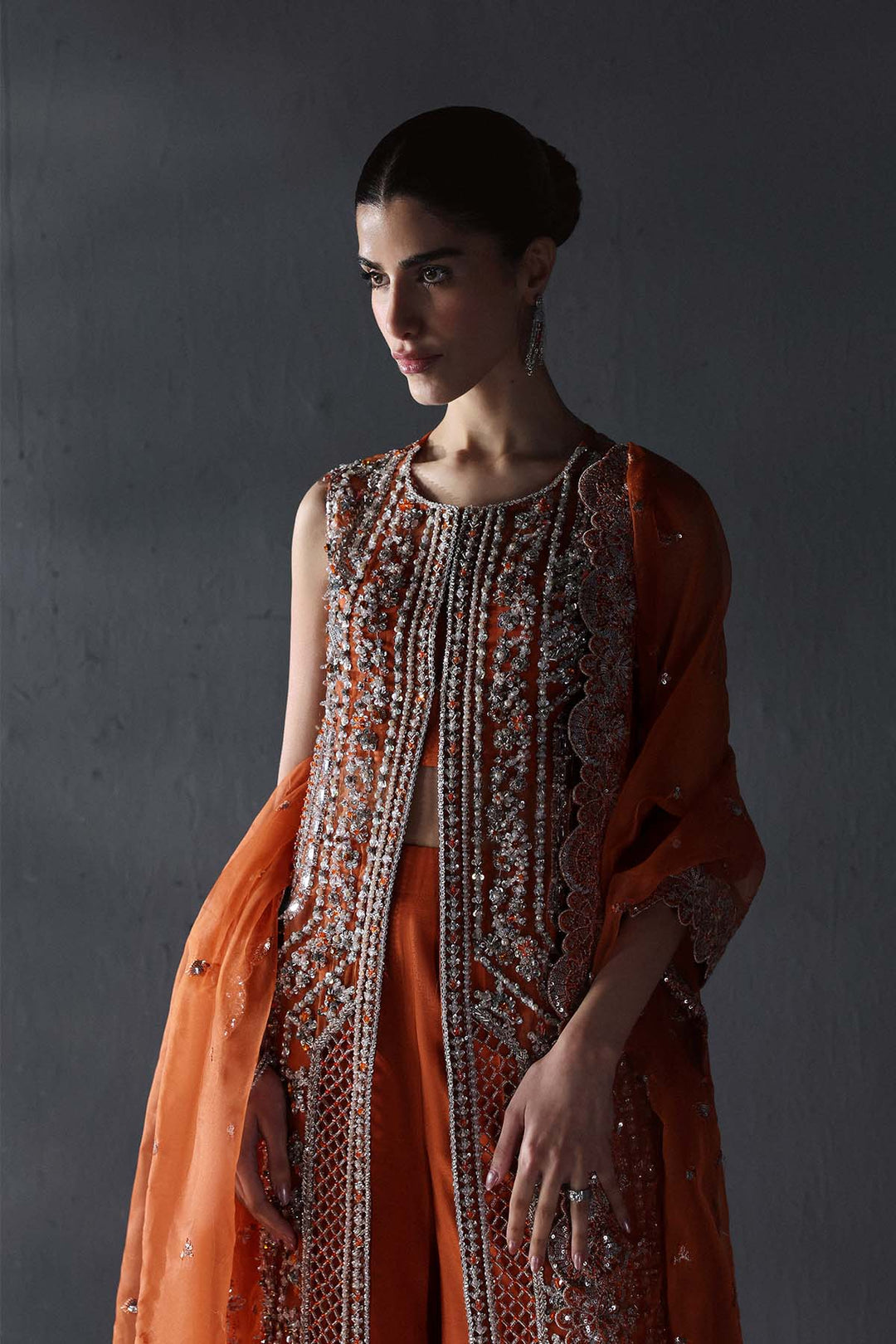 Chateau DE Lumiere by Enzo RTW Hand work Organza 3 Piece Suit RARISSIME Wedding Collection