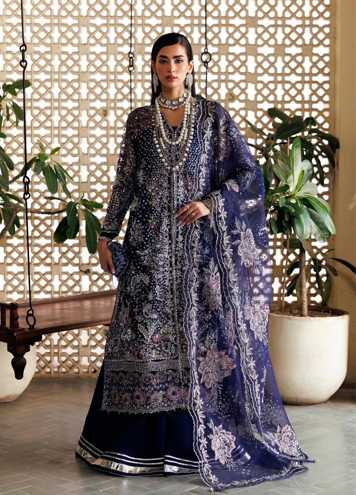 Marwa by Maryam Hussain Unstitched Embroidered Net 3 Piece Suit Sitara - Wedding Collection