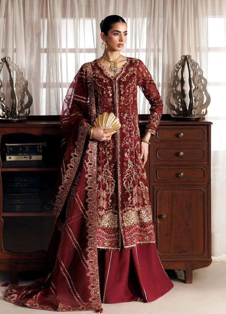 Marwa by Maryam Hussain Unstitched Embroidered Organza 3 Piece Suit Mehrosh - Wedding Collection