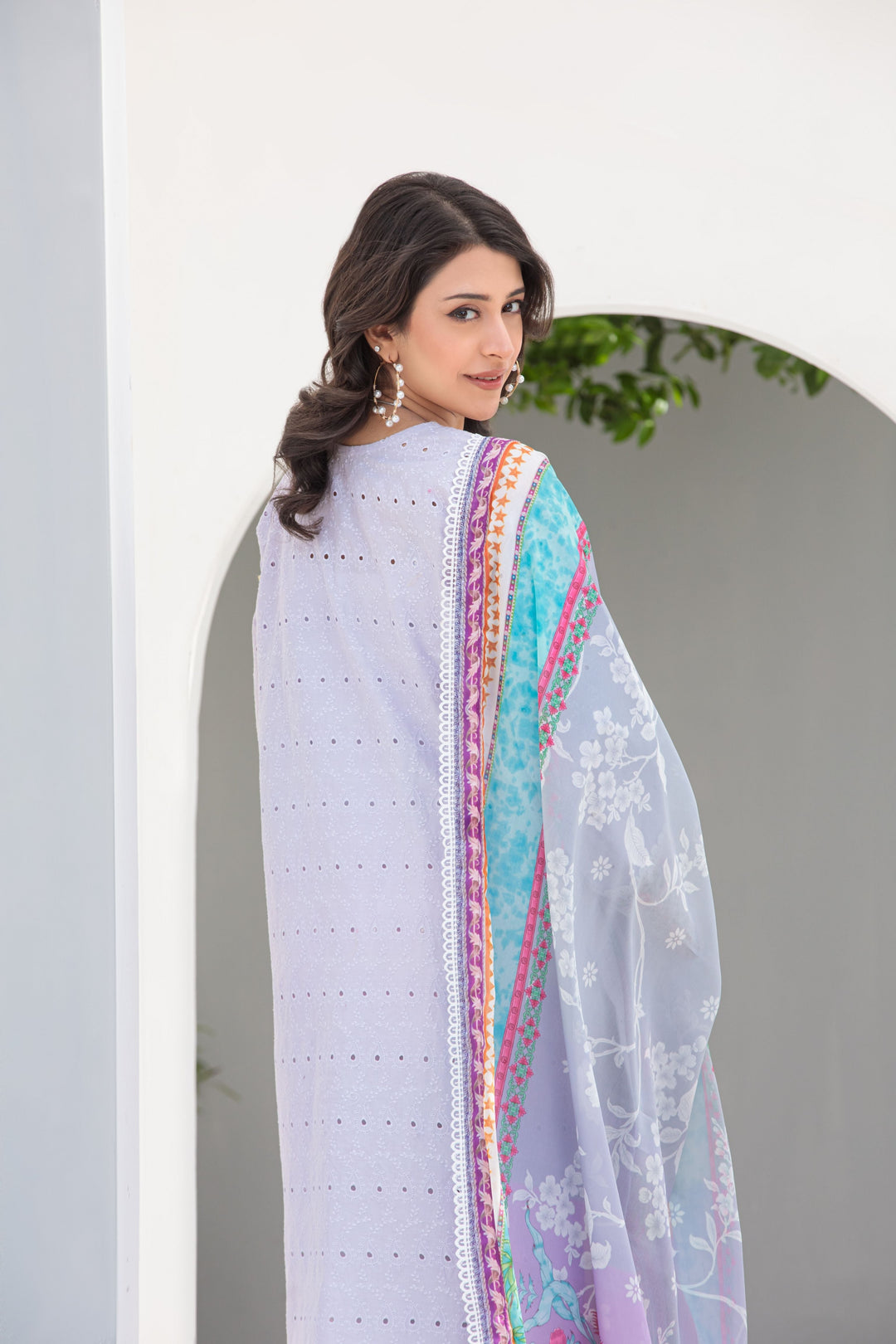 La Elise Women RTW Embroidered Schiffli Lawn 3 Piece Suit 0001303 Glace - Casual Collection