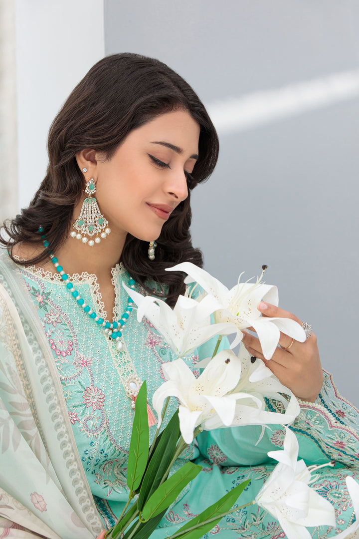 La Elise Women RTW Embroidered Lawn 3 Piece Suit 0001304 Blanc - Casual Collection
