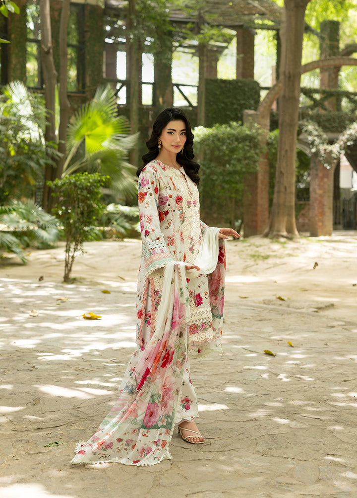 Signature by Elaf Unstitched Embroidered Lawn 3 Piece Suit EL26USLE Claire ESG-4A - Eid Collection