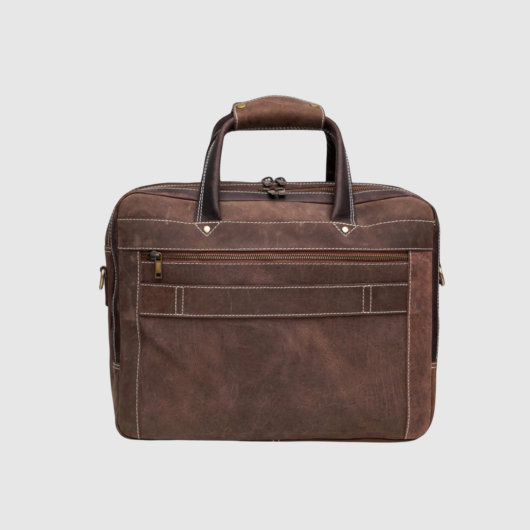 Lafanzo Unisex Imperium Leather Laptop Bag Coffee Brown - Accessories Collection