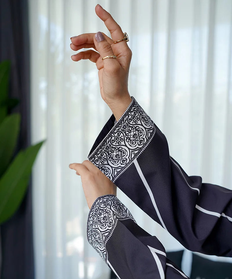 Dhaga Women Pret Printed 2 Piece Soft Crepe Charcoal DHLU07 - Summer Collection