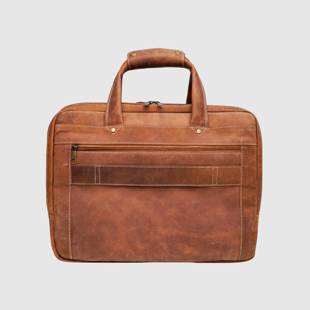 Lafanzo Unisex Imperium Leather Laptop Bag Light Rustic Brown - Accessories Collection
