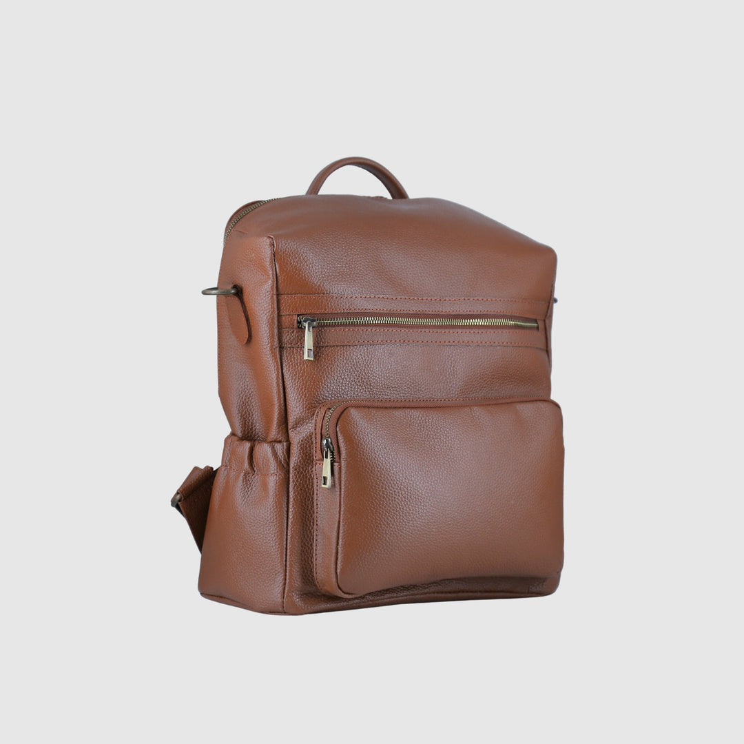 Lafanzo Unisex Leather Lunara Ladies Backpack Tan - Accessories Collection