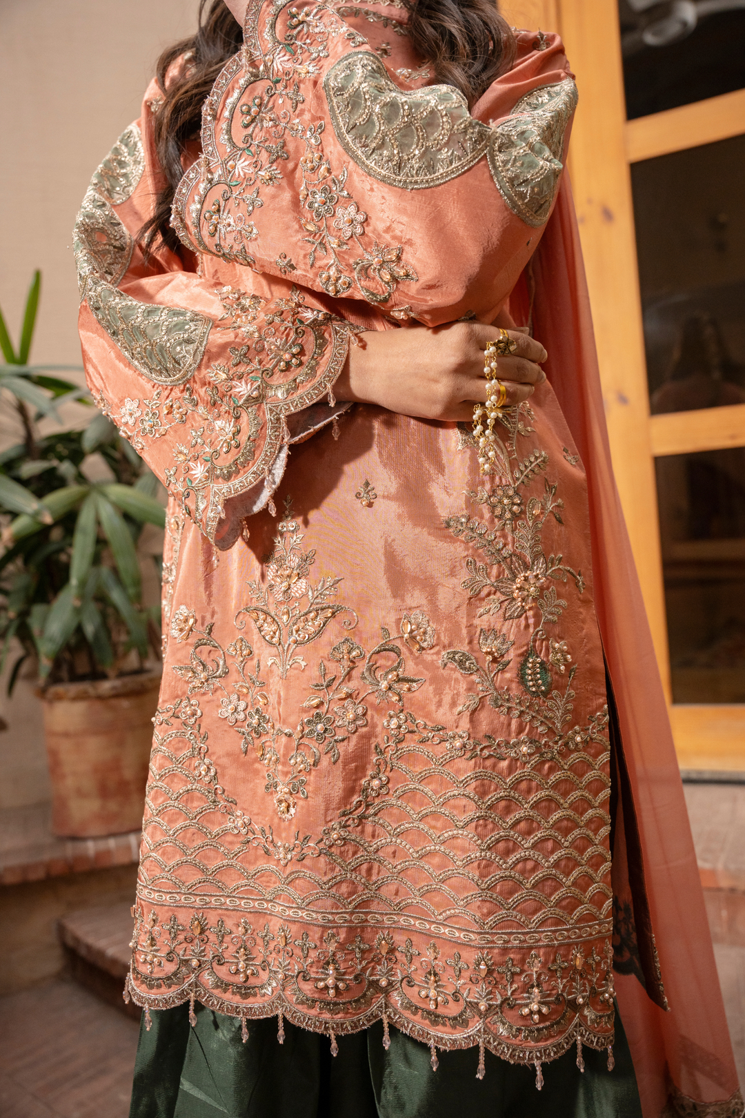 Zebtan Women Unstitched Embroidered Raw Silk 3 Piece Suit MZ-06 Festive Collection