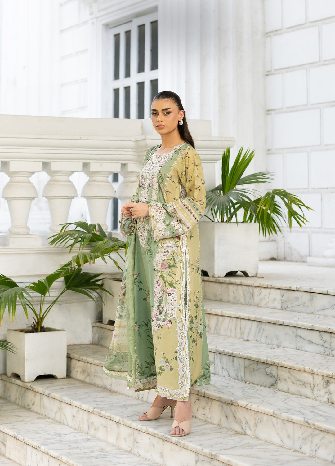 Signature by Elaf Unstitched Embroidered Lawn 3 Piece Suit EL26USLE Elara ESG-1A - Eid Collection
