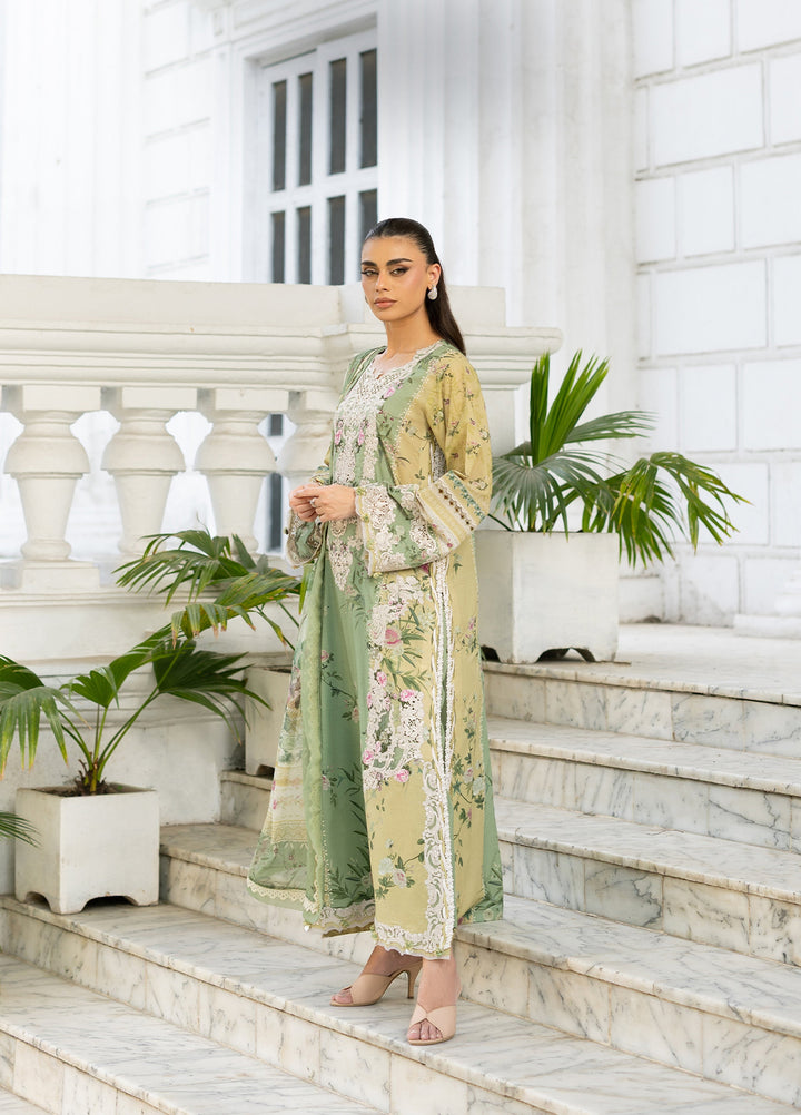 Signature by Elaf Unstitched Embroidered Lawn 3 Piece Suit EL26USLE Elara ESG-1A - Eid Collection