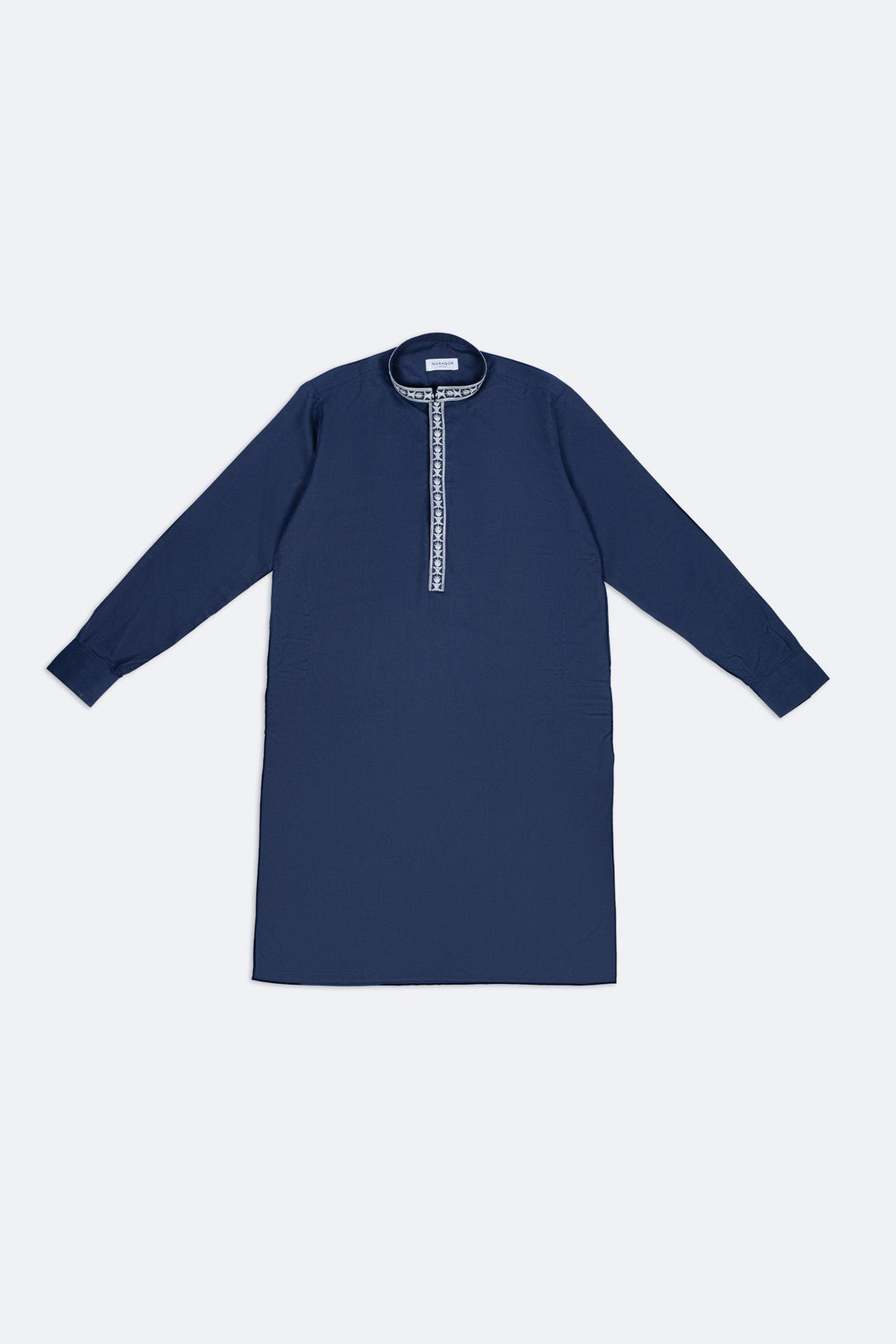 Muraqsh Ready To Wear Embroidered Cotton Men Formal Navy Blue Kurta Shalwar Collar Neck MUR-FNBKS - Summer Collection