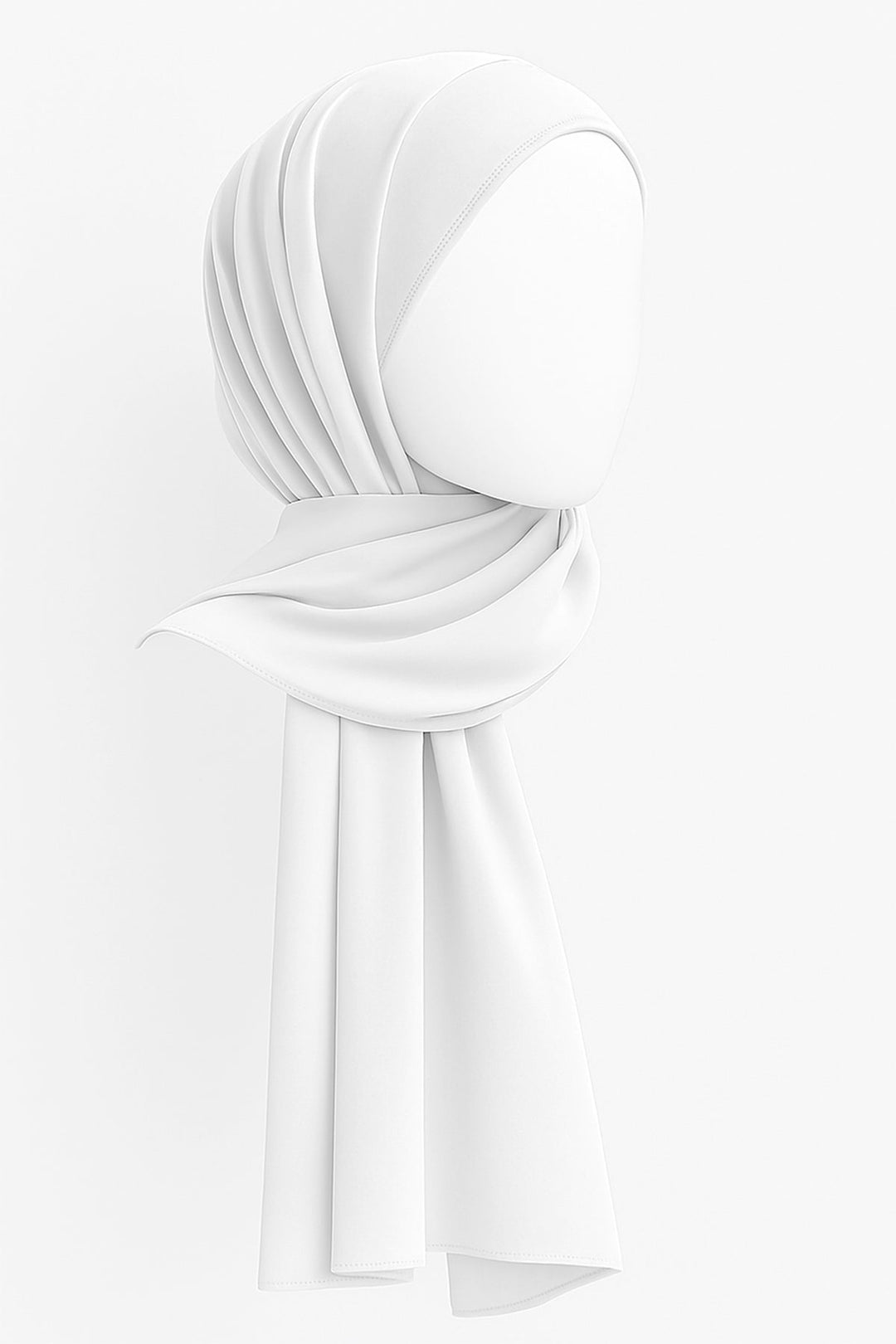Divinely Crafted Chiffon Solids Hijab 1 Piece White HJ-CHF-003 - Summer Collection