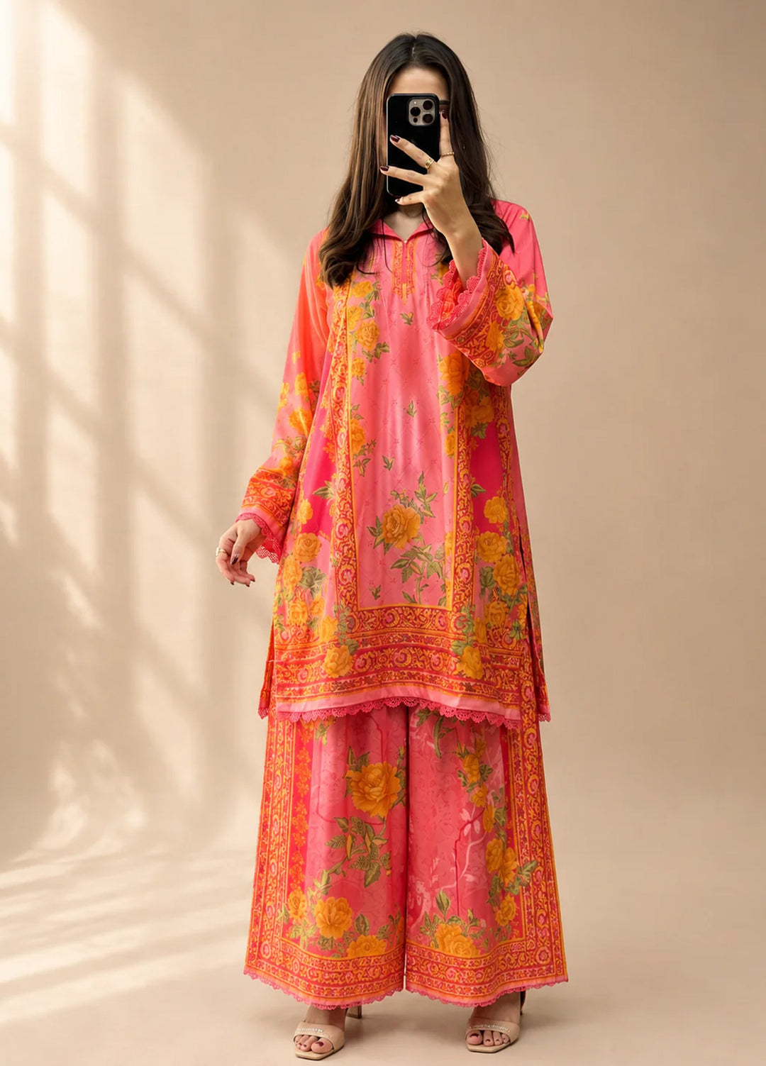 Saba Sumaiya Women RTW Printed Crepe Lawn 2 Piece Suit SS-78659 Rose - Casual Collection
