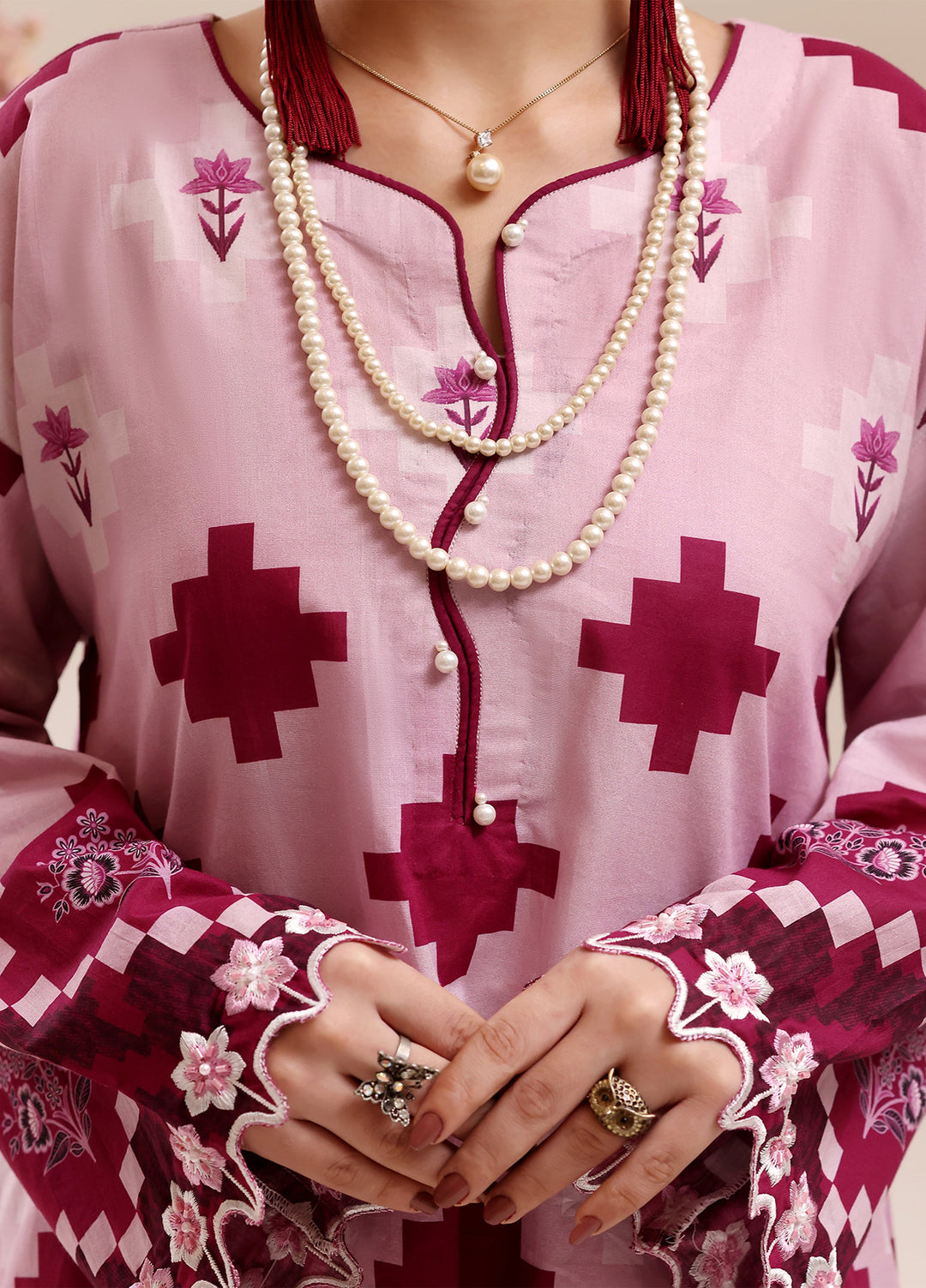 Riley Women RTW Embroidered Lawn 2 Piece Suit RL26RL Gulnaar Blush - Casual Collection