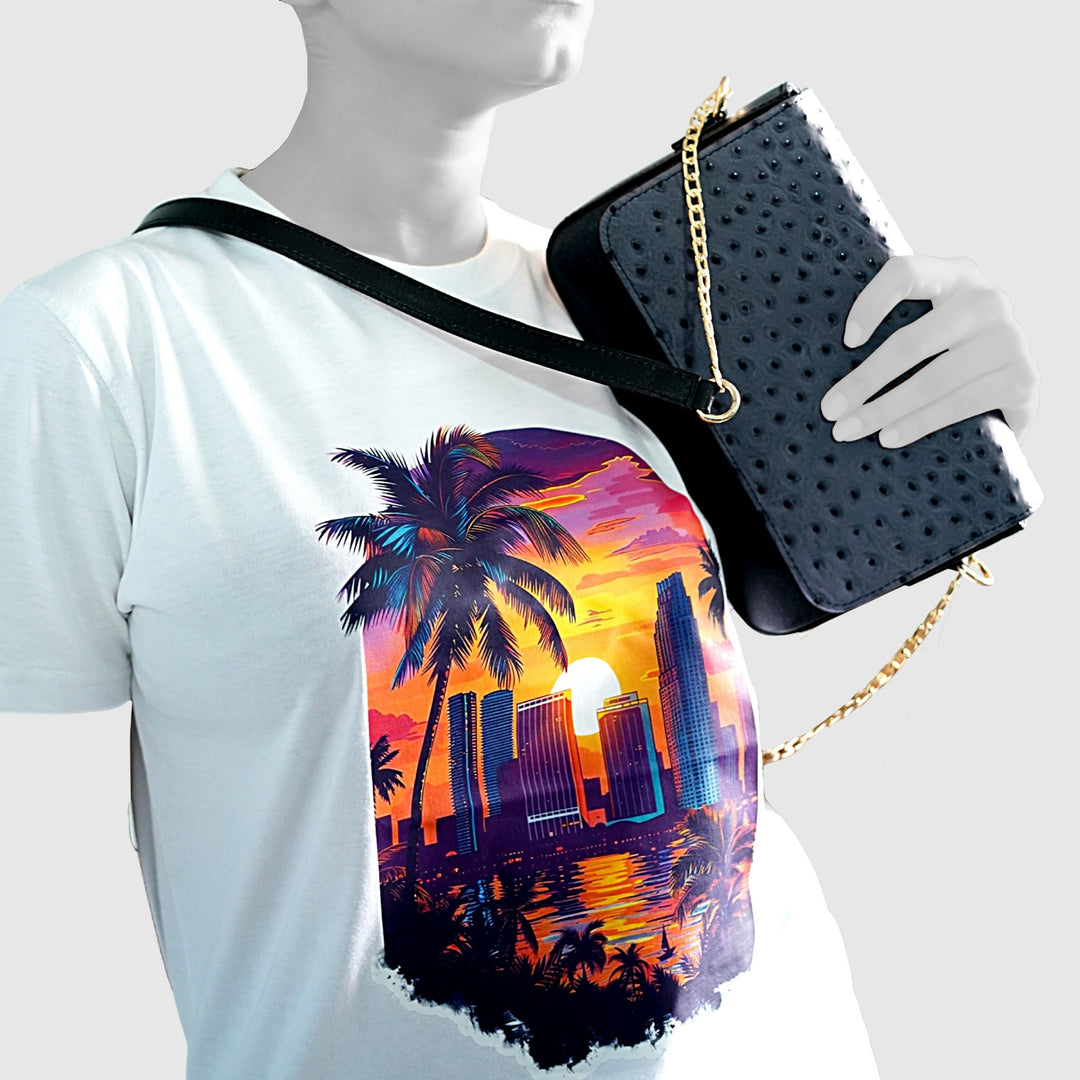 Lafanzo Unisex Leather Ostrina Clutch Bag Slate Grey - Accessories Collection