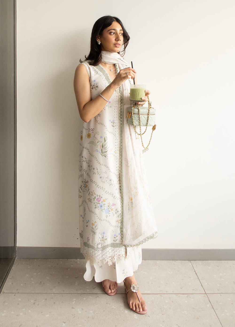 Haze A Prints by Afrozeh Unstitched Embroidered Lawn 3 Piece Suit AF26UAP FWU-106 Luem Ivory - Summer Collection