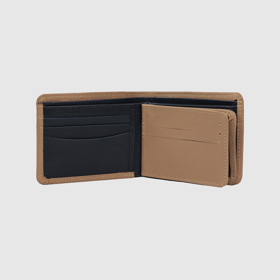 Lafanzo Unisex Leather LO Padded Wallet Beige & Blue - Accessories Collection