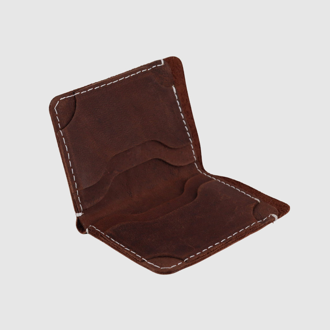 Lafanzo Unisex Leather LO Mini Fold Wallet Dark Rust Brown - Accessories Collection