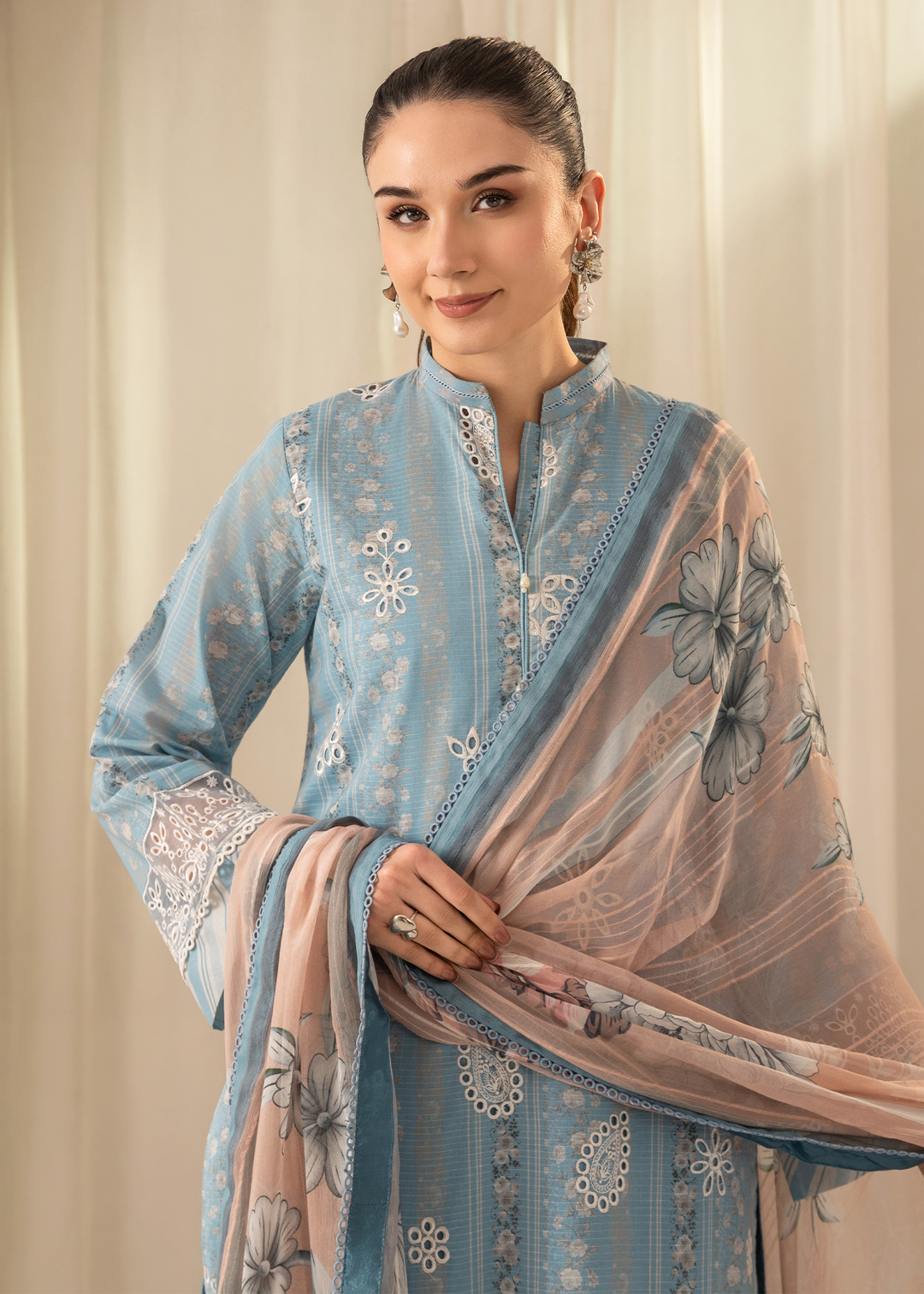 Solace by Meerak RTW Embroidered Lawn 3 Piece Suit DL-02 - Casual Collection