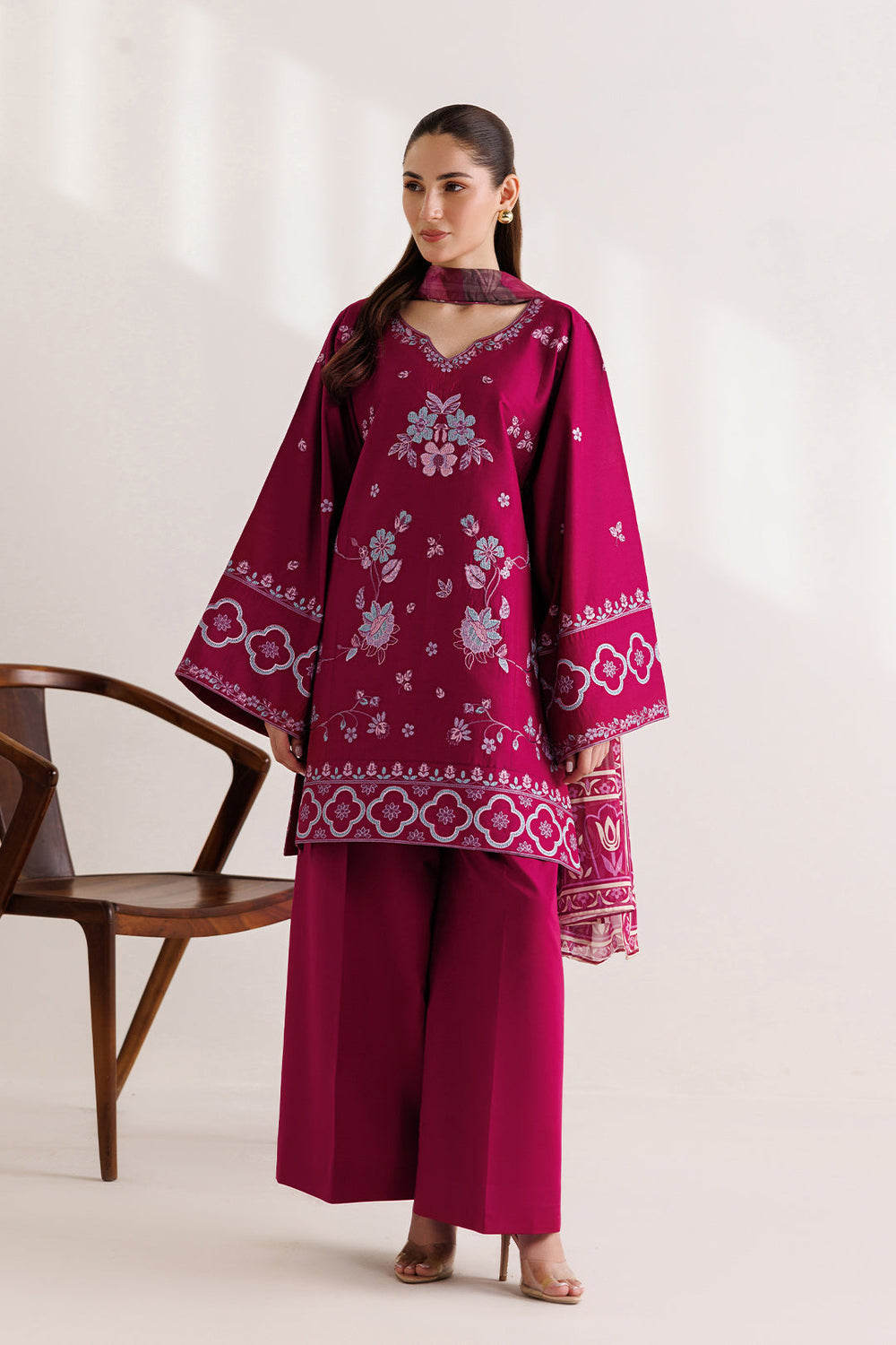Mistfall by Panache Apparel RTW Embroidered Cotton 3 Piece Suit avelis Eid Collection