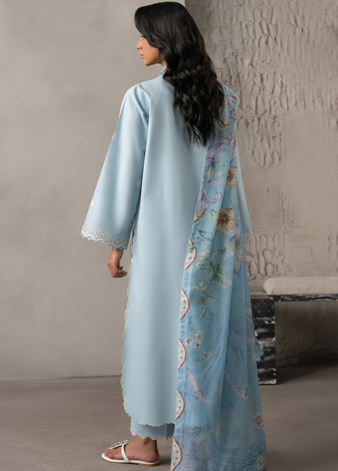Selure by Seran Women Unstitched Embroidered Lawn 3 Piece Suit SN26ULS Azurae D-04 - Casual Collection