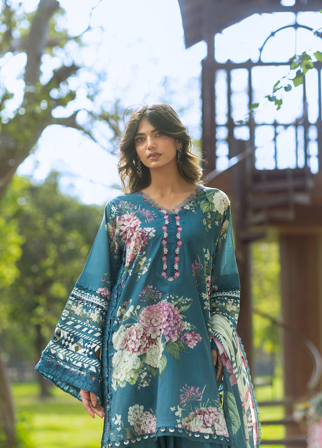 Bridgerton by Elaf Unstitched Printed Lawn 3 Piece Suit EL26ULB EPB-8A - Summer Collection