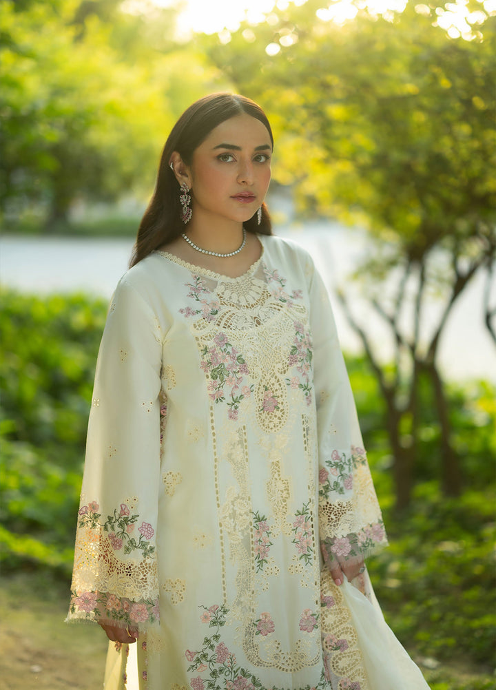 Elaf Premium Unstitched Embroidered Lawn 3 Piece Suit EL26ULF Sweet Talk ELQ-7B - Festive Collection