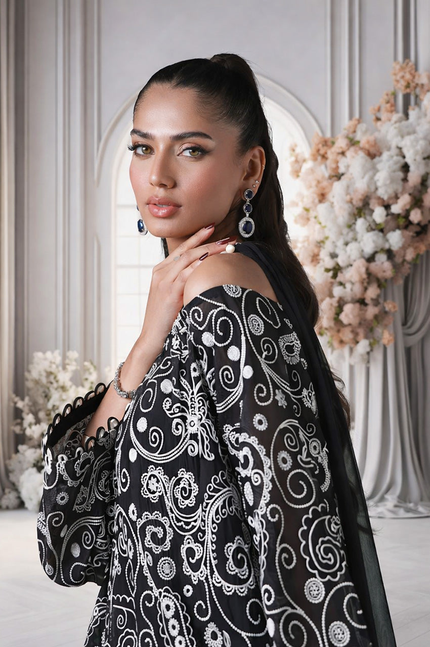 Mehr From Nizka By Nida Rehan RTW Embroidered Butter Silk 2 Piece Suit Zera - Festive Collection