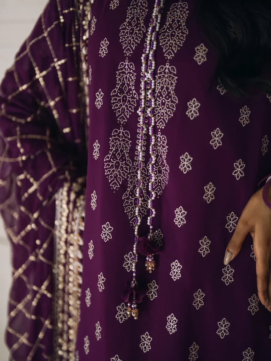 Salitex Unstitched Embroidered Chiffon 3 Piece Suit SUNS8CH507 Festive Collection