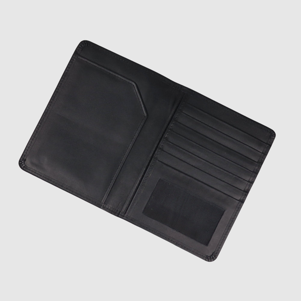 Lafanzo Unisex Leather Glenmore Passport Wallet Black - Accessories Collection